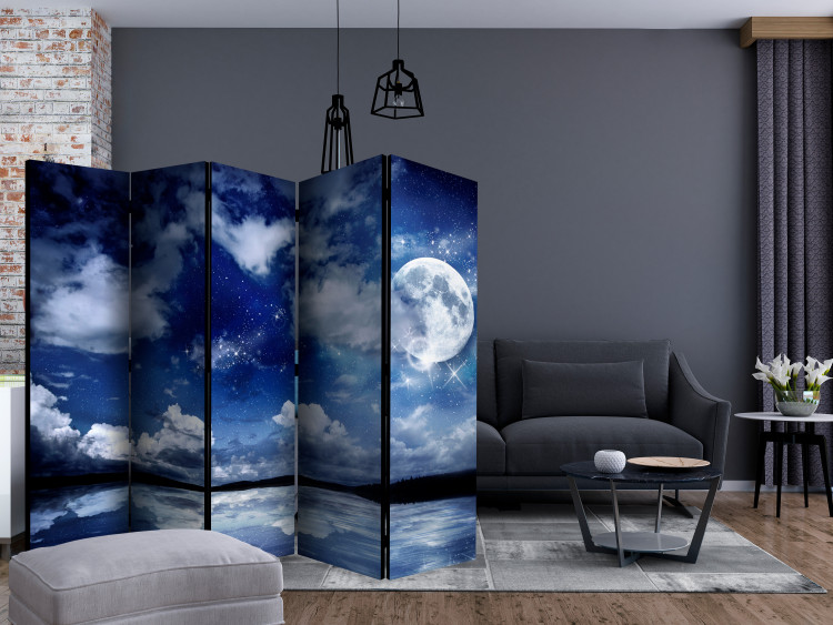 Room Separator Magical Night II (5-piece) - starry sky and clouds over the water 124276 additionalImage 4