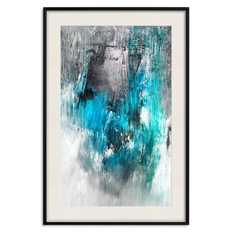 Poster February Morning - gray and blue abstract texture 124476 additionalImage 25