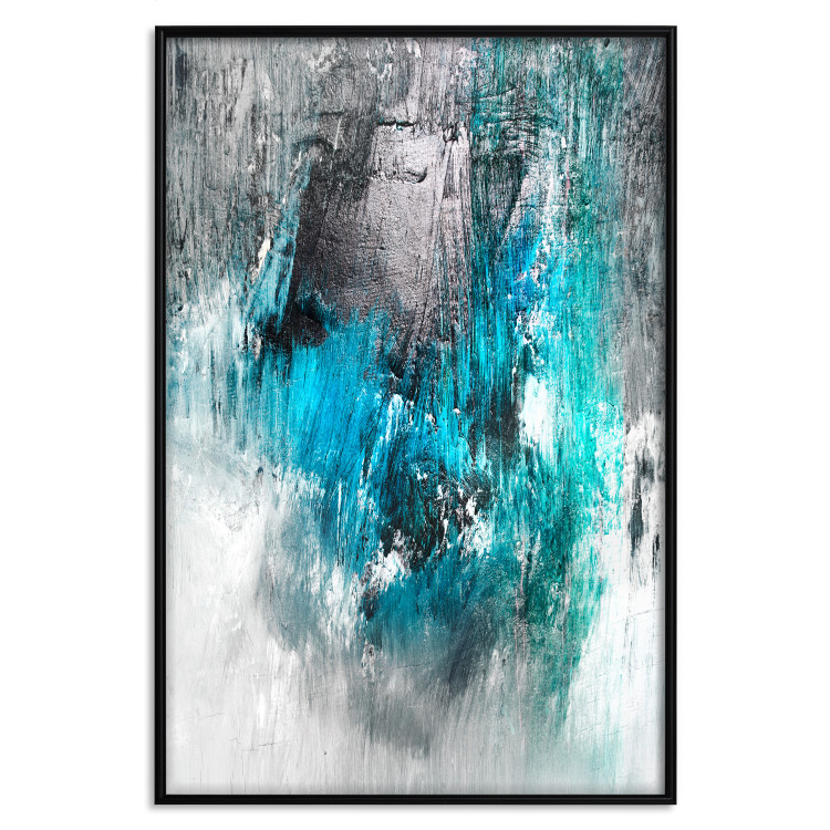 Poster February Morning - gray and blue abstract texture 124476 additionalImage 16