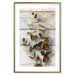 Wall Poster January Dawn - plant with brown leaves on a background of wooden planks 125276 additionalThumb 14