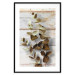 Wall Poster January Dawn - plant with brown leaves on a background of wooden planks 125276 additionalThumb 17