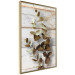 Wall Poster January Dawn - plant with brown leaves on a background of wooden planks 125276 additionalThumb 14