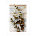 Wall Poster January Dawn - plant with brown leaves on a background of wooden planks 125276 additionalThumb 19