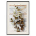 Wall Poster January Dawn - plant with brown leaves on a background of wooden planks 125276 additionalThumb 18