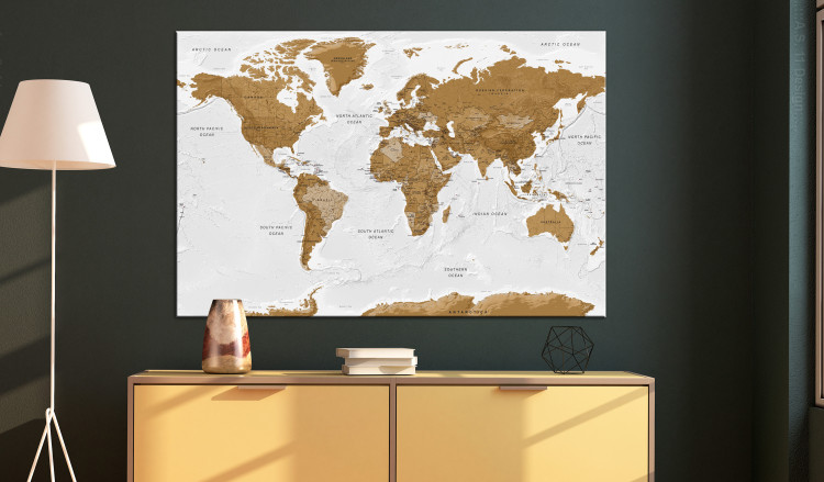 Large canvas print World Map: White Oceans [Large Format] 125476 additionalImage 5