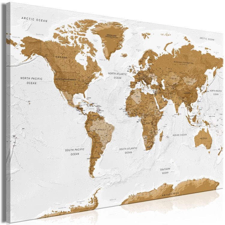 Large canvas print World Map: White Oceans [Large Format] 125476 additionalImage 2