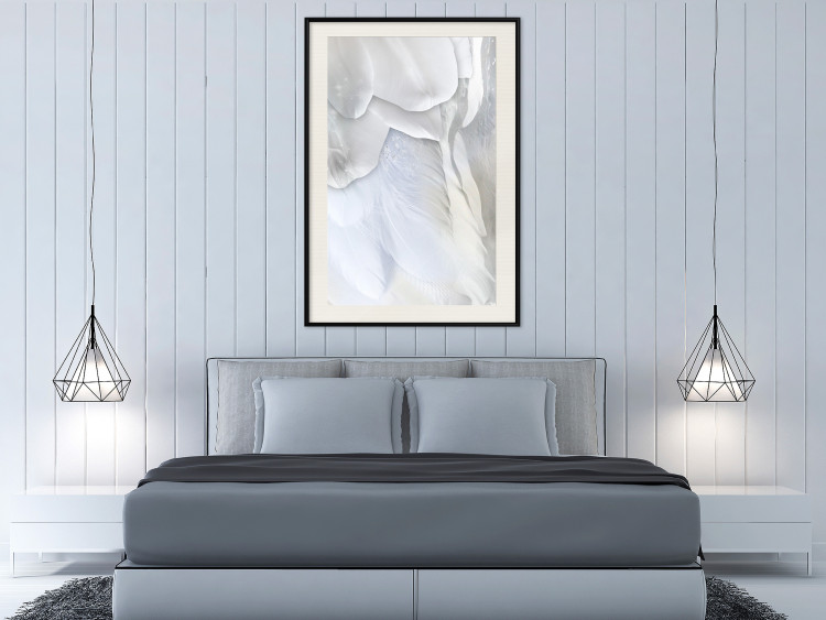 Wall Poster Providence - abstract composition of white feather wings and flowers 127876 additionalImage 25
