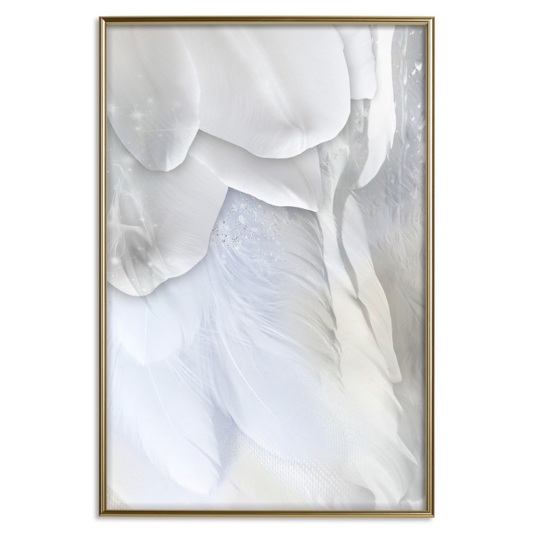 Wall Poster Providence - abstract composition of white feather wings and flowers 127876 additionalImage 17