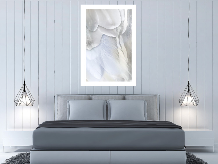 Wall Poster Providence - abstract composition of white feather wings and flowers 127876 additionalImage 8