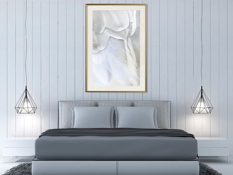 Wall Poster Providence - abstract composition of white feather wings and flowers 127876 additionalImage 24