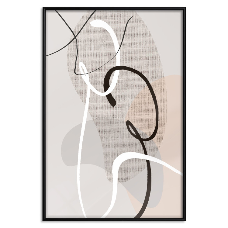Wall Poster Love Configuration - abstract line art on fabric texture 128076 additionalImage 18