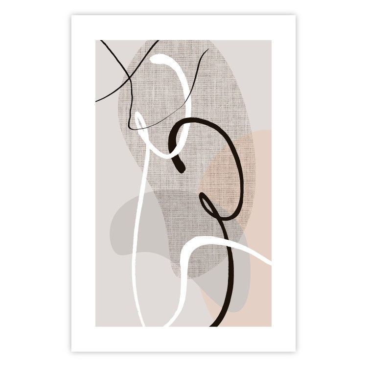 Wall Poster Love Configuration - abstract line art on fabric texture 128076 additionalImage 25
