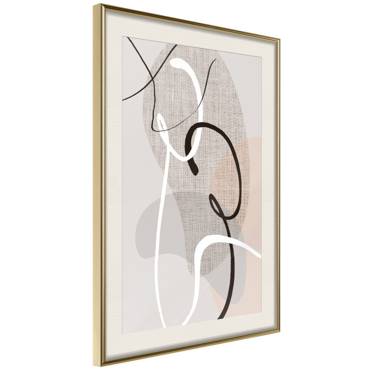 Wall Poster Love Configuration - abstract line art on fabric texture 128076 additionalImage 3