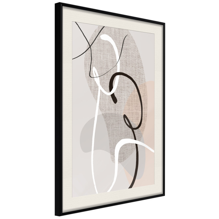 Wall Poster Love Configuration - abstract line art on fabric texture 128076 additionalImage 2