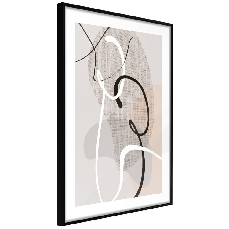 Wall Poster Love Configuration - abstract line art on fabric texture 128076 additionalImage 6
