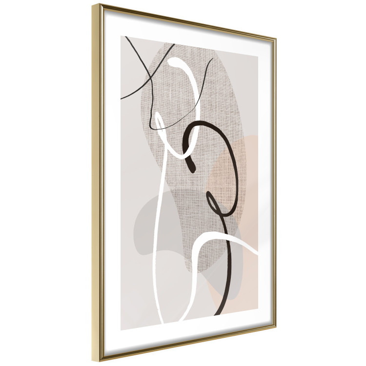 Wall Poster Love Configuration - abstract line art on fabric texture 128076 additionalImage 7