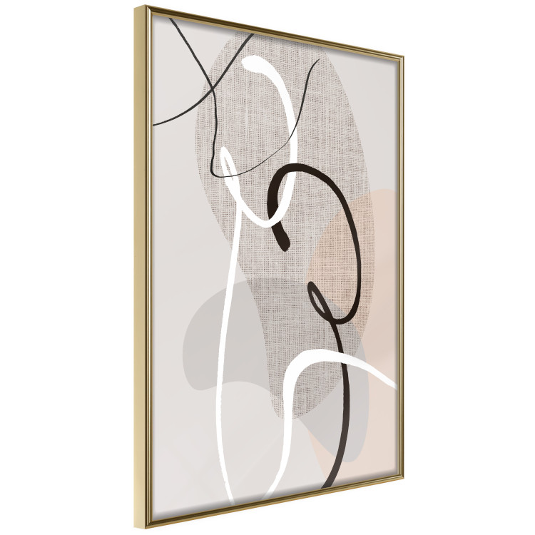 Wall Poster Love Configuration - abstract line art on fabric texture 128076 additionalImage 14