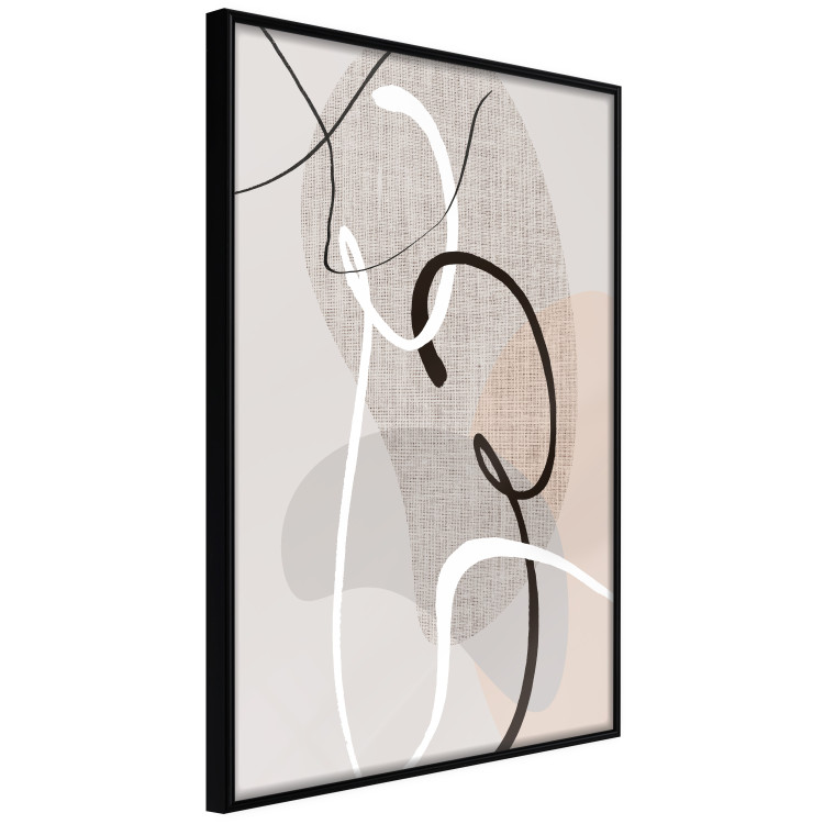 Wall Poster Love Configuration - abstract line art on fabric texture 128076 additionalImage 13