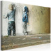 Canvas Art Print Young Generation (1-part) wide - street art of boys on a wall 128376 additionalThumb 2