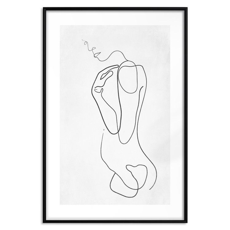 Wall Poster Linear Nude - abstract and black line art of a woman on a plain background 129776 additionalImage 17