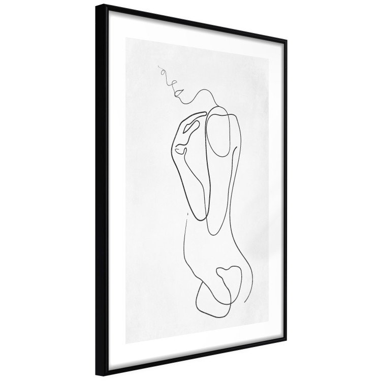 Wall Poster Linear Nude - abstract and black line art of a woman on a plain background 129776 additionalImage 8
