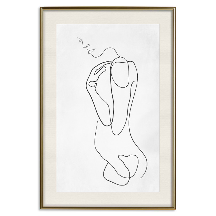 Wall Poster Linear Nude - abstract and black line art of a woman on a plain background 129776 additionalImage 20