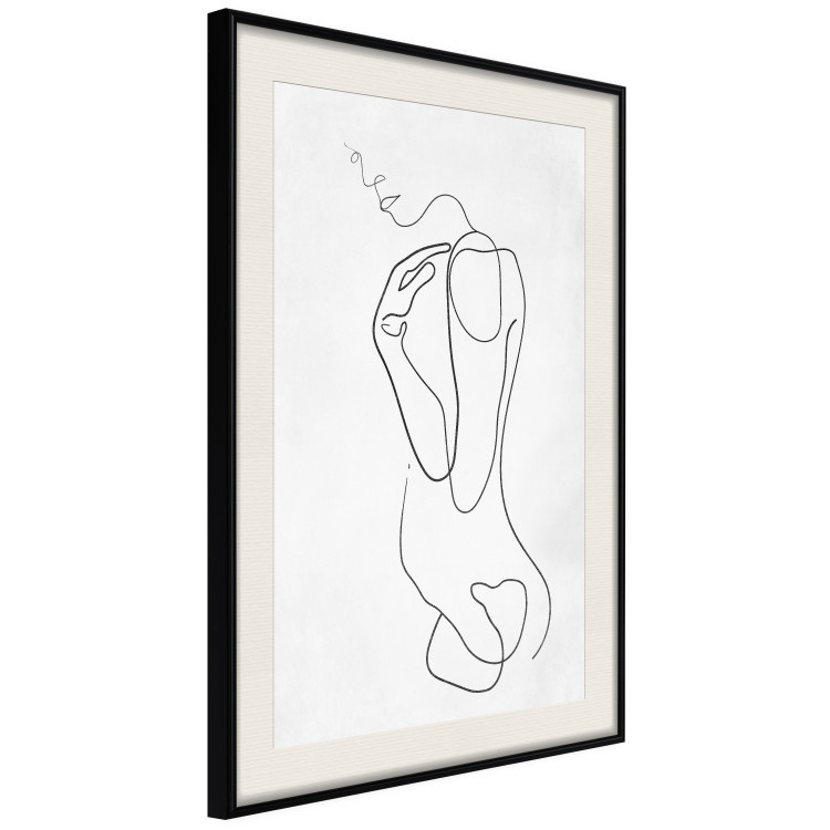 Wall Poster Linear Nude - abstract and black line art of a woman on a plain background 129776 additionalImage 2