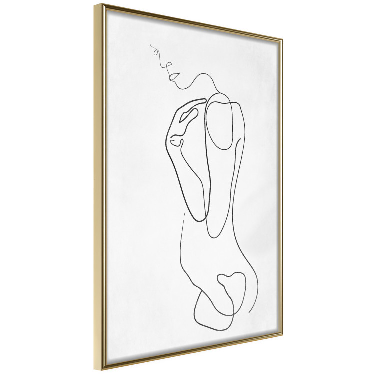 Wall Poster Linear Nude - abstract and black line art of a woman on a plain background 129776 additionalImage 12