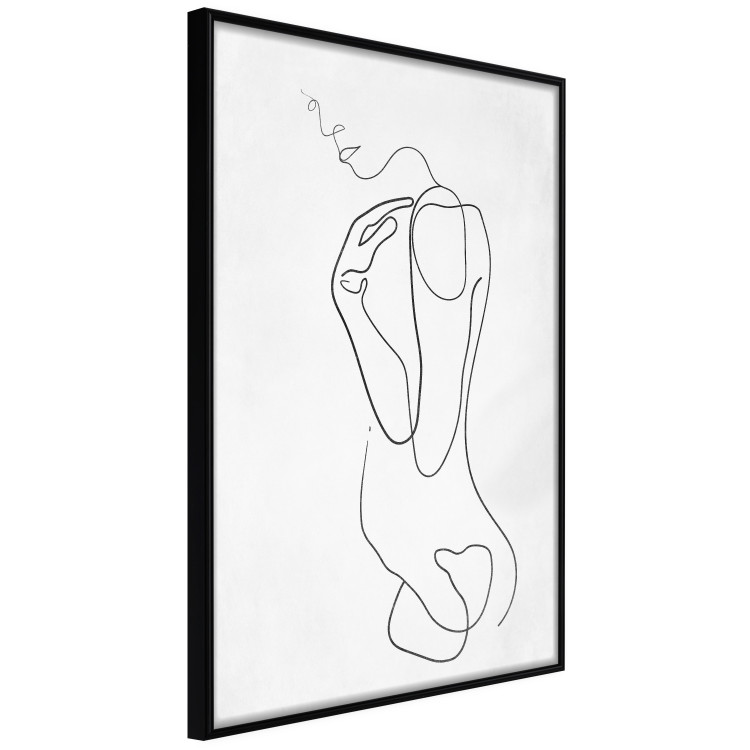 Wall Poster Linear Nude - abstract and black line art of a woman on a plain background 129776 additionalImage 11