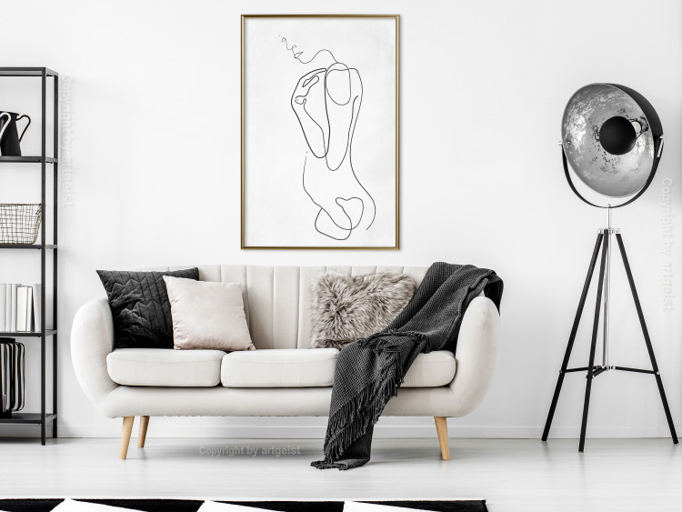 Wall Poster Linear Nude - abstract and black line art of a woman on a plain background 129776 additionalImage 7