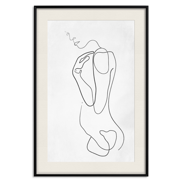 Wall Poster Linear Nude - abstract and black line art of a woman on a plain background 129776 additionalImage 19