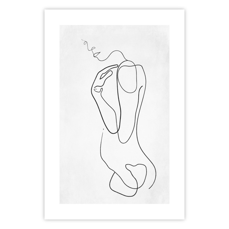 Wall Poster Linear Nude - abstract and black line art of a woman on a plain background 129776 additionalImage 25