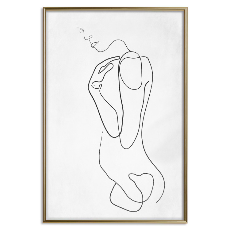 Wall Poster Linear Nude - abstract and black line art of a woman on a plain background 129776 additionalImage 21
