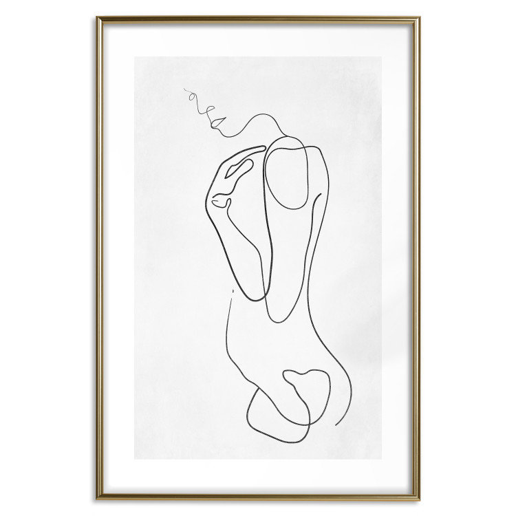 Wall Poster Linear Nude - abstract and black line art of a woman on a plain background 129776 additionalImage 16