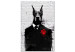 Canvas Art Print Doberman in a Suit (1-piece) Vertical - abstract animal 130776