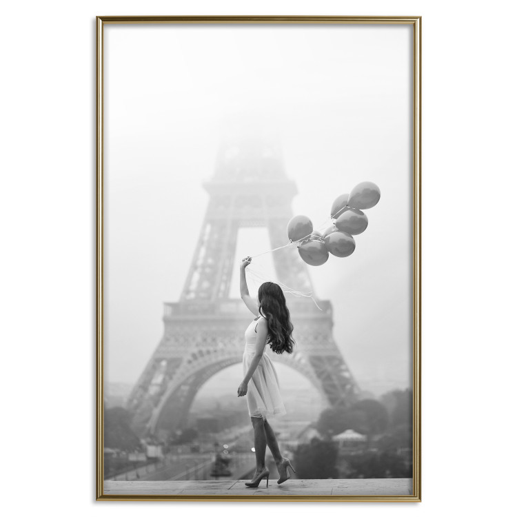 Poster Stroll in the Wind - woman with large balloons against the backdrop of the Eiffel Tower 132276 additionalImage 17