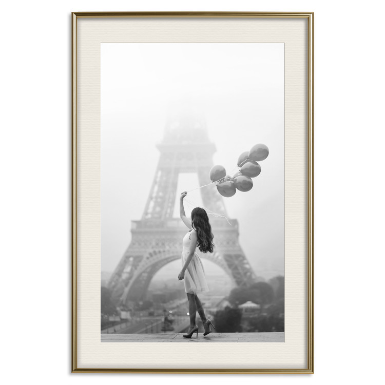 Poster Stroll in the Wind - woman with large balloons against the backdrop of the Eiffel Tower 132276 additionalImage 20