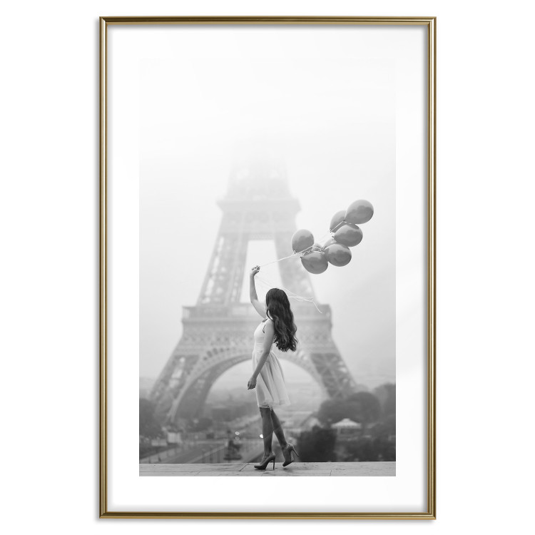 Poster Stroll in the Wind - woman with large balloons against the backdrop of the Eiffel Tower 132276 additionalImage 16