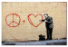 Canvas Print Peaceful Doctor (Banksy) - street art of a man on a brick wall 132476