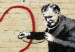 Canvas Print Peaceful Doctor (Banksy) - street art of a man on a brick wall 132476 additionalThumb 4