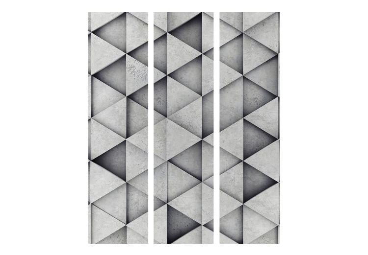 Room Divider Gray Triangles (3-piece) - simple composition in geometric shapes 132876 additionalImage 3