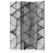 Room Divider Gray Triangles (3-piece) - simple composition in geometric shapes 132876