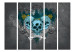 Room Divider Screen Darkness II (5-piece) - blue skulls and English writings 133276 additionalThumb 3