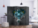 Room Divider Screen Darkness II (5-piece) - blue skulls and English writings 133276 additionalThumb 2