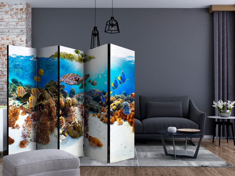 Room Divider Screen Coral Reef II (5-piece) - colorful fish and plants at the seabed 133376 additionalImage 4