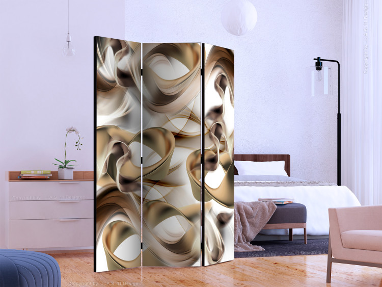 Room Divider Twisted World - brown smoke in abstract motif on light background 133676 additionalImage 2