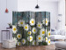 Folding Screen Return to Innocence II - composition of white daisies on a wooden plank background 133876 additionalThumb 2