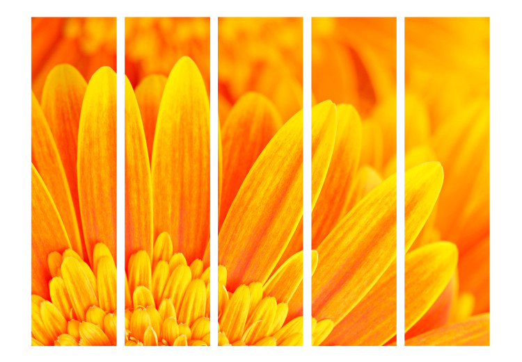 Room Divider Screen Yellow Gerbera II - plant composition of intensely yellow sunflower 133976 additionalImage 3