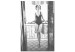 Canvas Art Print Woman on balcony - glamour style black and white photography 134176