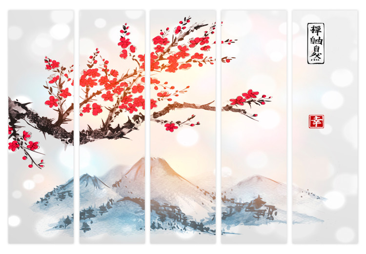 Folding Screen Mount Fuji II (5-piece) - artistic landscape inspired by Japan 134276 additionalImage 7